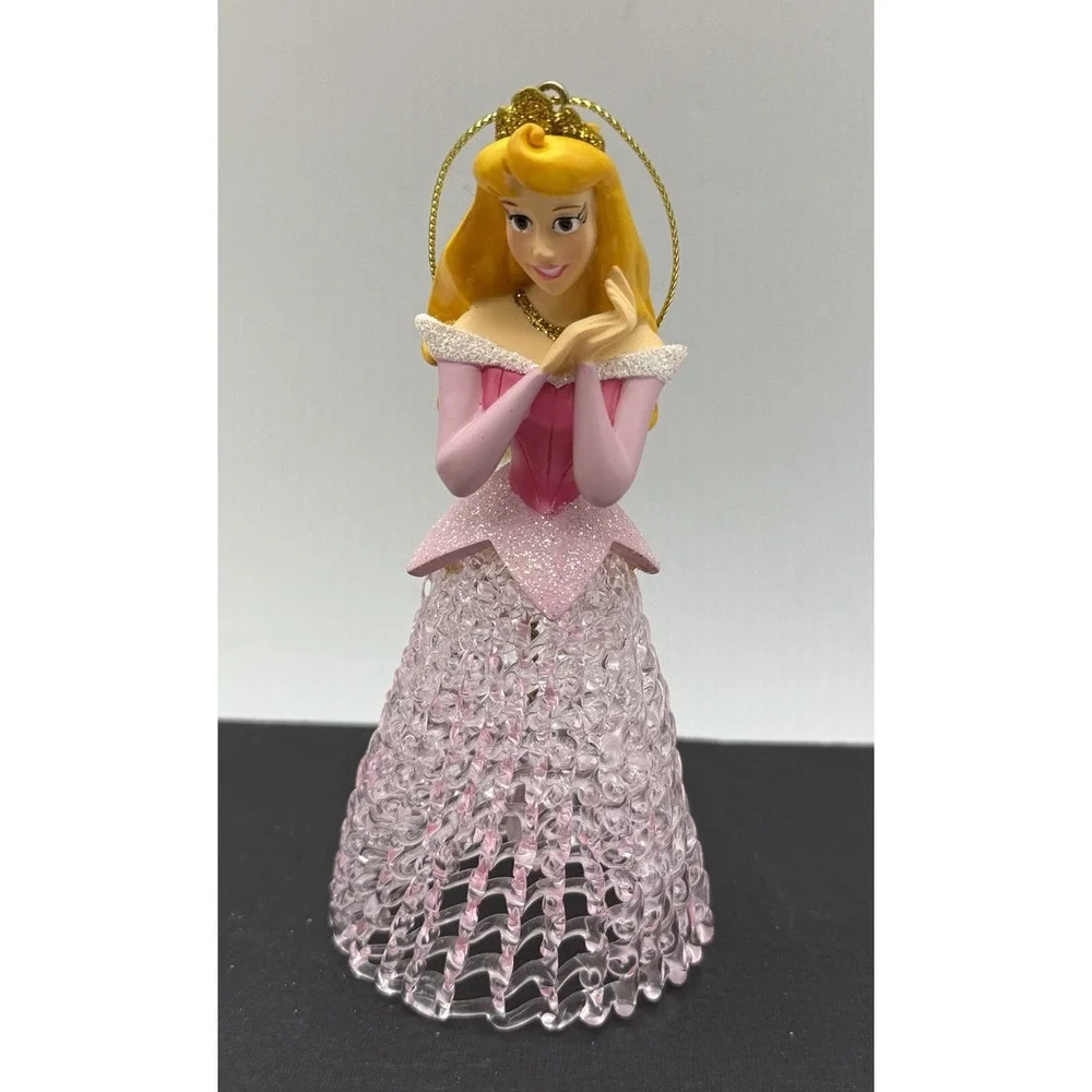 Disney PRINCESS Aurora GLASS BELL ORNAMENT Glass Lace Dress Collectible 2006